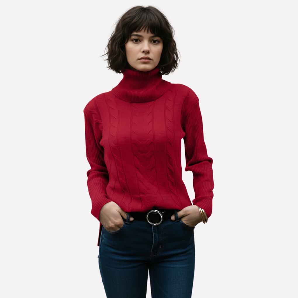 Dames coltrui pullover, relaxed fit, ideaal voor casual dagelijkse look. Comfortabele en veelzijdige trui.