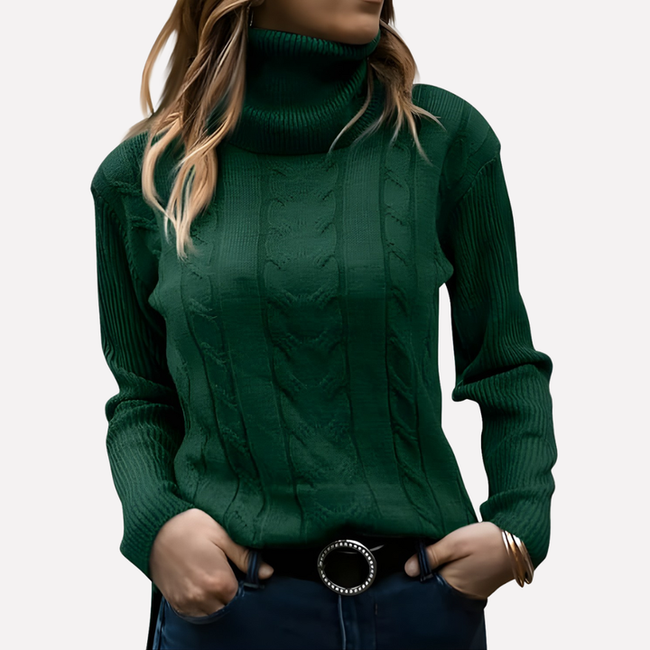 Stijlvolle dames pullover, casual coltrui voor herfst en winter. Warme en modieuze trui.