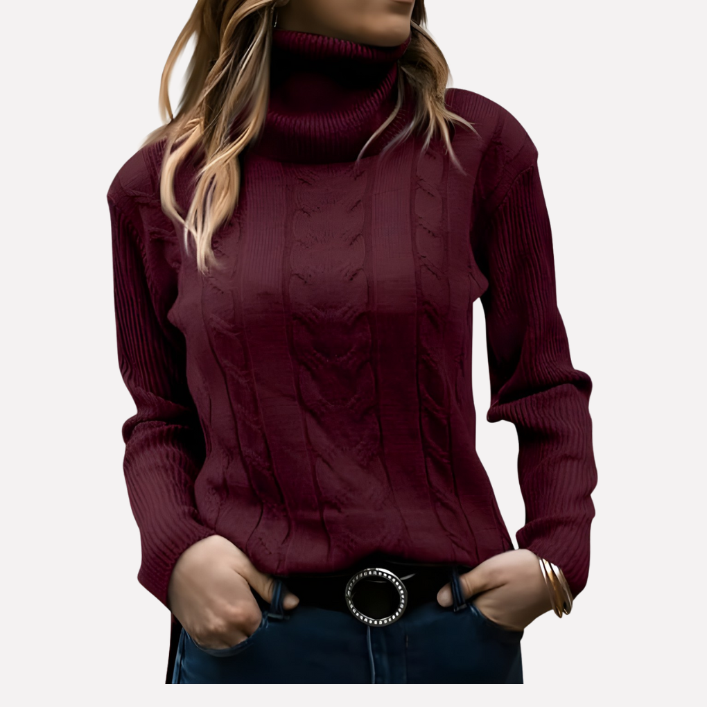Casual dames coltrui, warme wintertrui voor een ontspannen stijl. Comfortabele alledaagse mode.