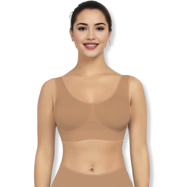 Dames comfort BH zonder beugel, naadloos en zachte stof voor ultiem draagcomfort. Ademende dagelijkse lingerie.