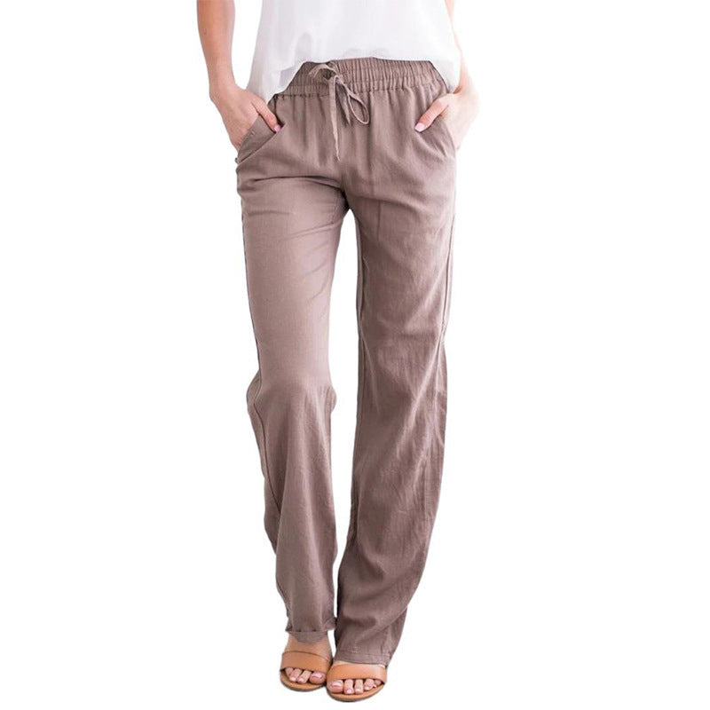 Elegante dames linnenbroek, perfect voor casual lente- en zomeroutfits. Ademend en stijlvol.