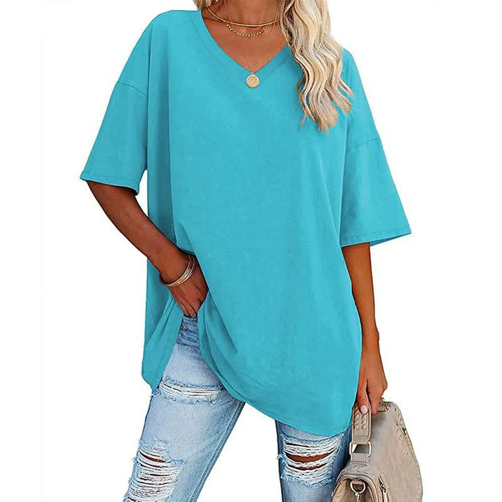 Rood ComfyShirt voor dames, modieus en veelzijdig voor een kleurrijke zomer. Comfortabele pasvorm.