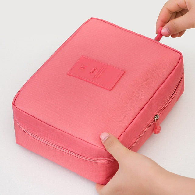 Dames toilettas: compact, waterdicht, ideaal als make-up organizer voor reizen of handtas.