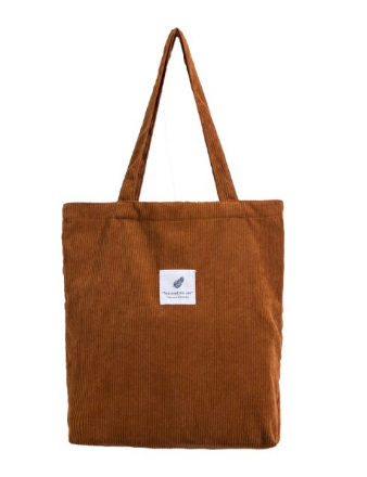 Dames casual tas van corduroy, stijlvol ontwerp en ruim interieur voor alledaags gebruik.