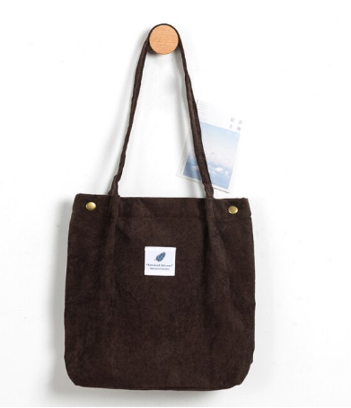 Dames casual Tote Bag van corduroy, ruim en praktisch voor elke gelegenheid.