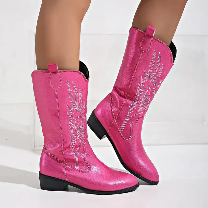 Dames cowboylaarzen van PU-leer, Clara model, met zachte voering voor optimaal comfort. Modieuze western look.