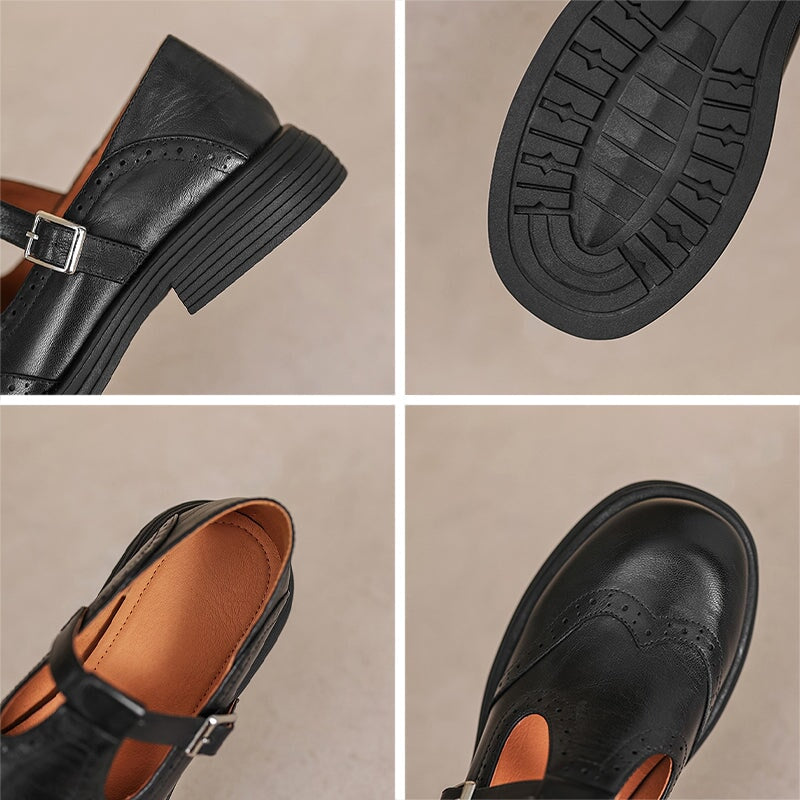 Bruine Mary Jane platform schoenen, stijlvolle dames hakken met enkelband en blokhak.