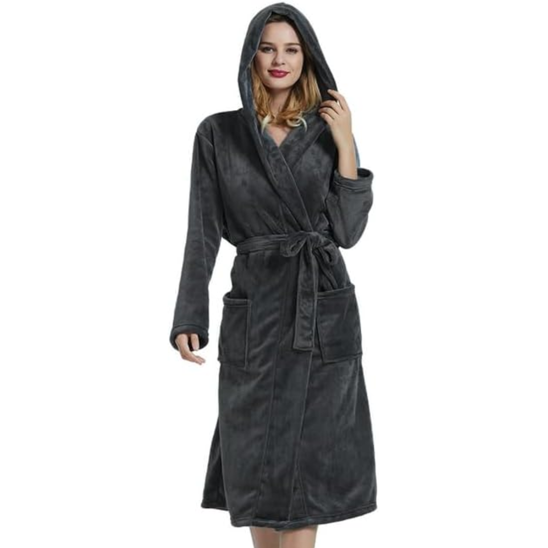 Ultiem comfort: dames badjas Vivianne van fleece, met capuchon.