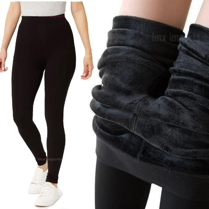 Dames fleece legging, warm & comfortabel voor de winter, hoge taille, modieuze damesbroek.