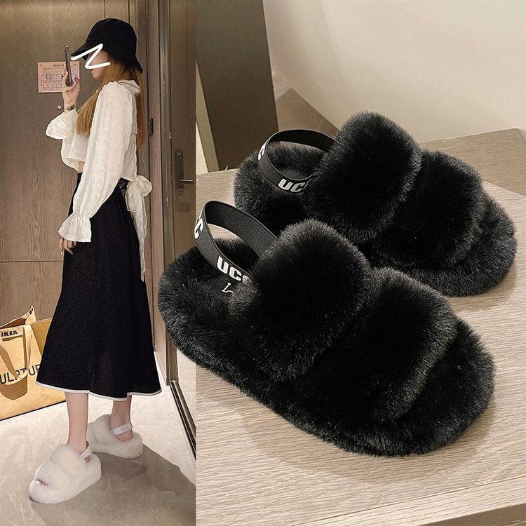 Perfect cadeau: warme pluizige dames winter slippers van Fluffy Flops™ voor binnen en buiten comfort.