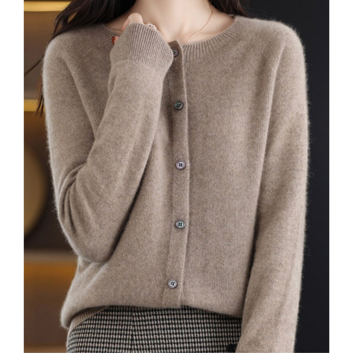 Comfortabel dames gebreid vest, V-hals, elegant en warm voor de moderne vrouw.