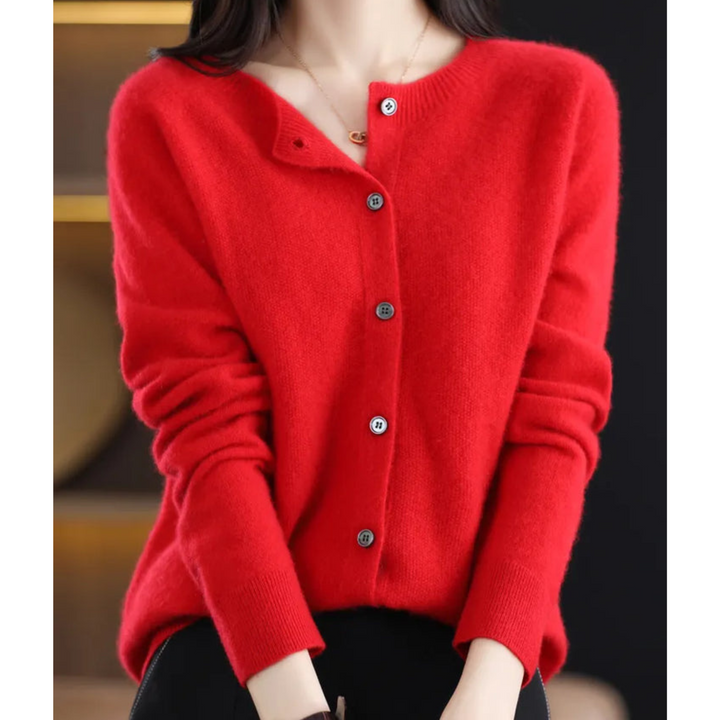 Elegant damesvest met V-hals, gebreid en veelzijdig voor casual of chique winterlooks.