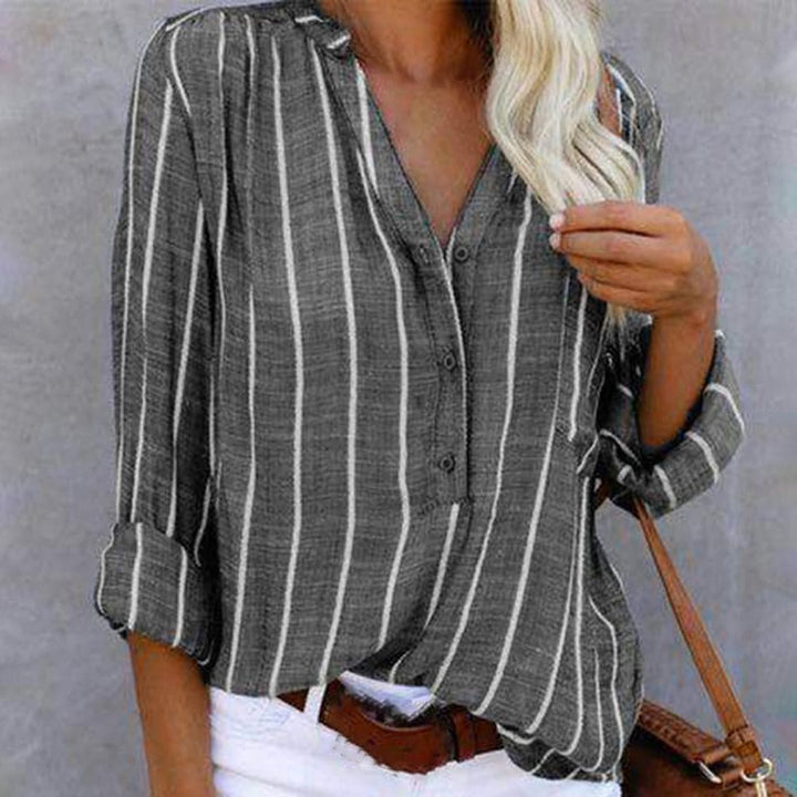 Stijlvolle dames gestreepte blouse met lange mouwen, comfortabel en veelzijdig voor casual én chic.