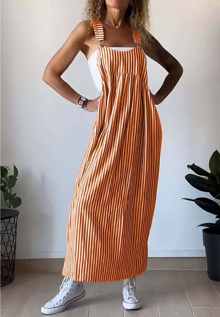 Comfortabele gestreepte dames jumpsuit met losse pasvorm, ideaal als zomerstijl en trendy casual mode.