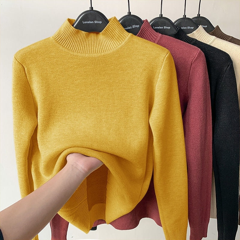 Extra warme dames sweater, zacht gevoerd, onmisbaar voor comfortabele winterse mode.