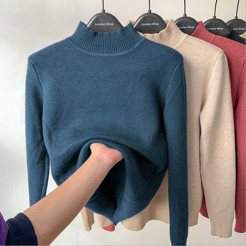 Trendy gevoerde dames sweater, veelzijdig, warm en comfortabel voor de herfst/winter collectie.