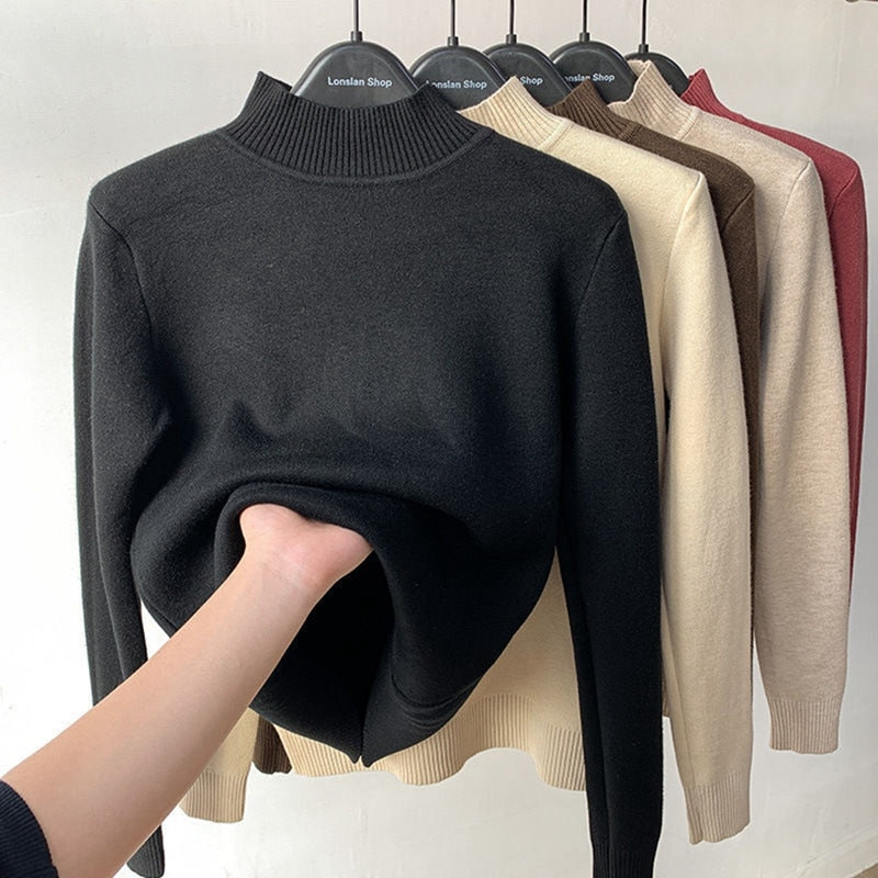 Stijlvolle gevoerde damessweater, veelzijdig en comfortabel voor herfst- en wintermode.