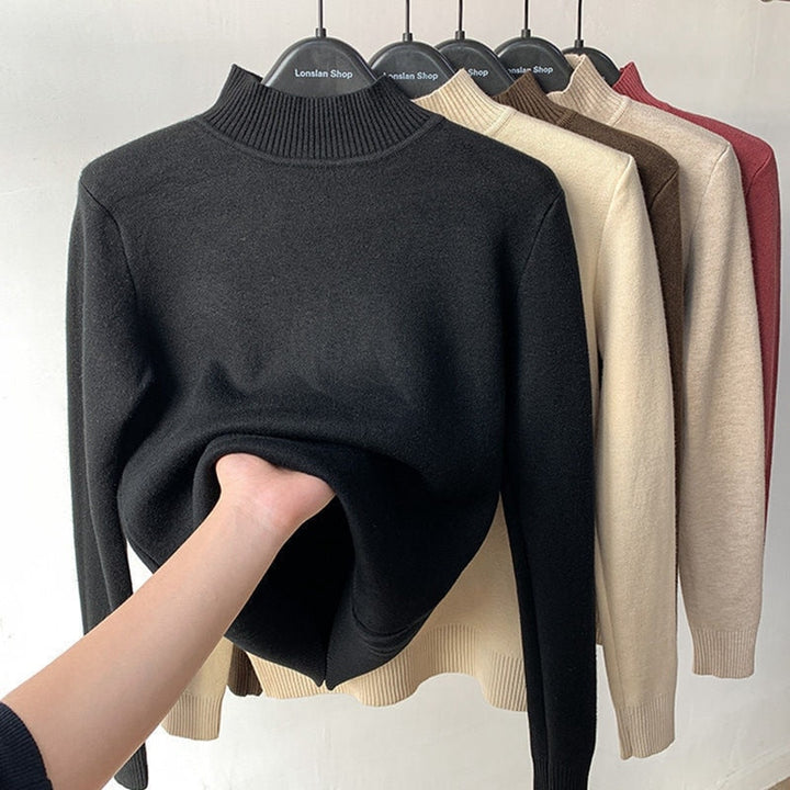 Stijlvolle gevoerde damessweater, veelzijdig en comfortabel voor herfst- en wintermode.