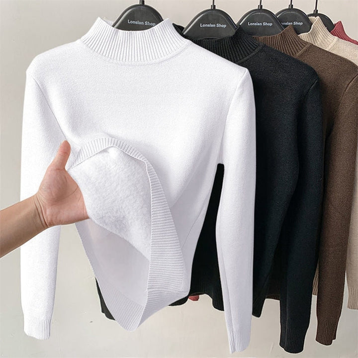 Zachte gevoerde dames sweater, ultiem comfort en extra warmte voor koude dagen. Warme trui.