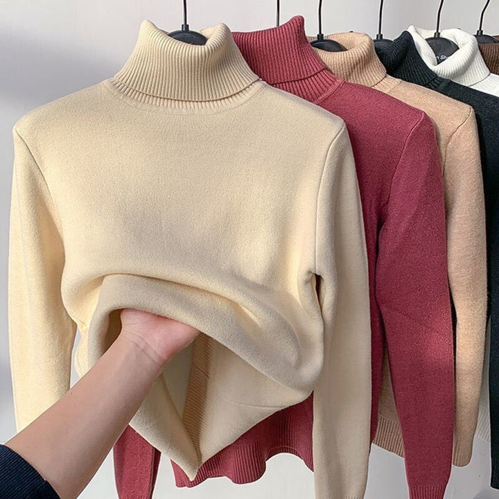 Casual dames gevoerde sweater, warm en comfortabel voor dagelijks gebruik of ontspanning.