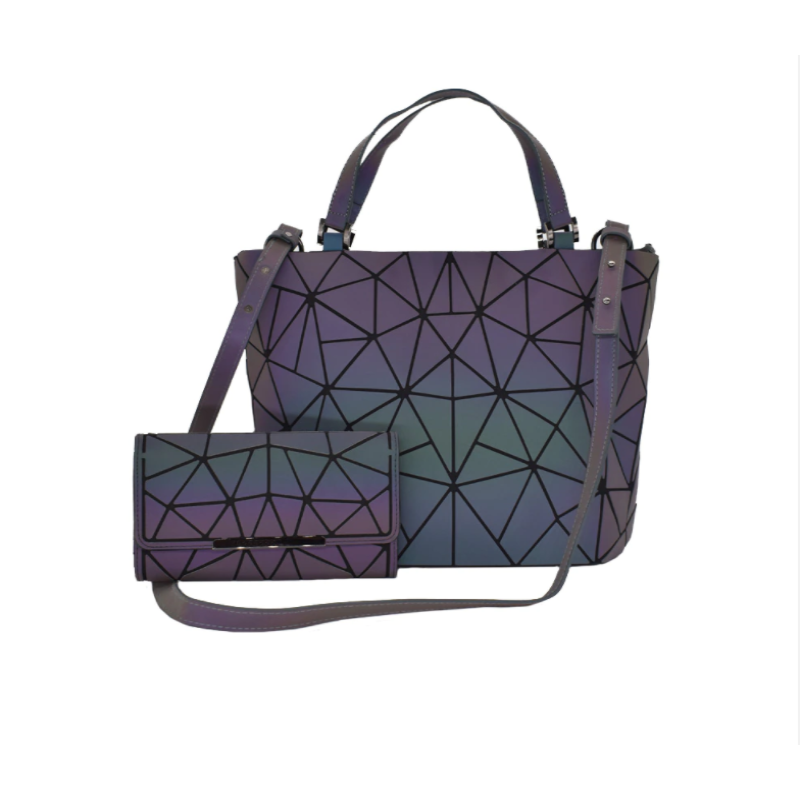 Trendy dames rugzak met opvallend geometrisch design. Unieke Gina glow in the dark tas, perfect mode accessoire.