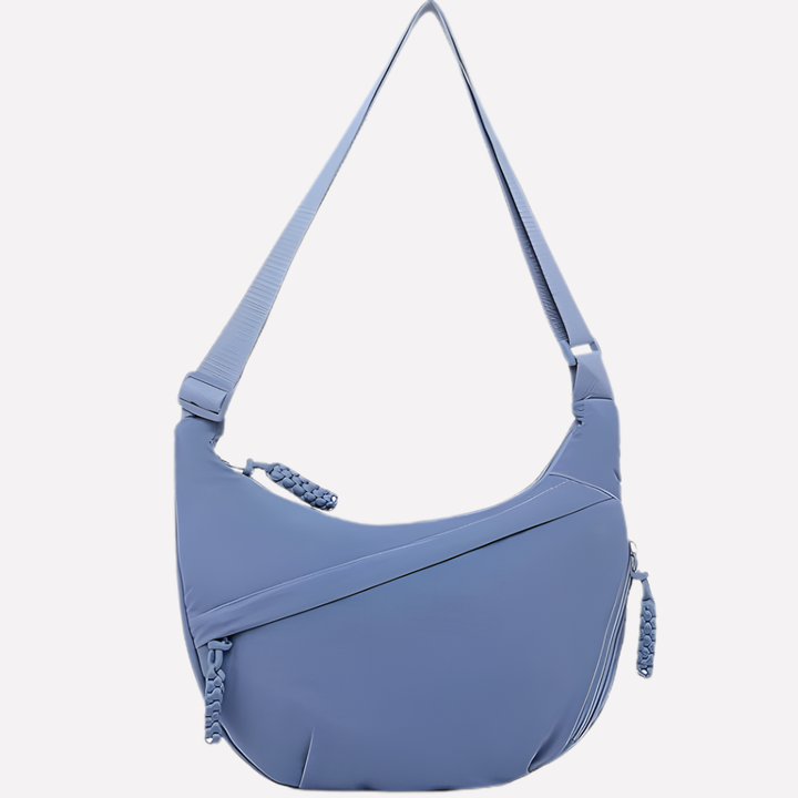 Halvemaan crossbody tas voor dames, gemaakt van duurzaam nylon. Ideaal voor een casual look.