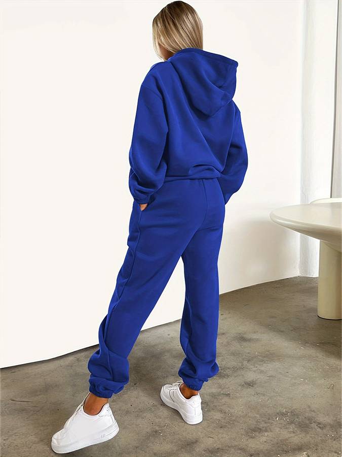 Dames Harper sweatpak met hoodie en joggingbroek; complete comfortabele polyester set, perfect voor loungewear.