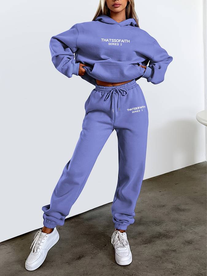 Casual dames Harper sweatpak set, perfect als comfortabele loungewear. Warme polyester hoodie en broek.