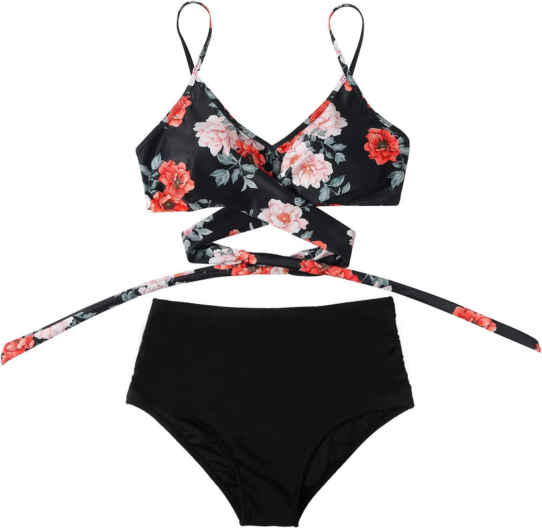 Dames highwaist bikini in effen kleur, comfortabele en elegante zwemkleding voor elke zomergelegenheid.