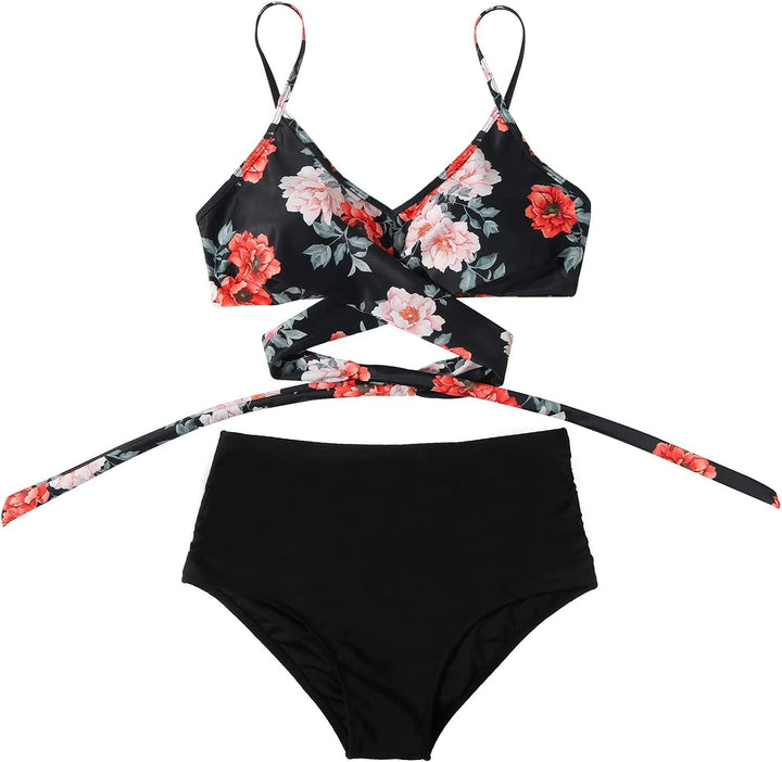 Dames highwaist bikini in effen kleur, comfortabele en elegante zwemkleding voor elke zomergelegenheid.
