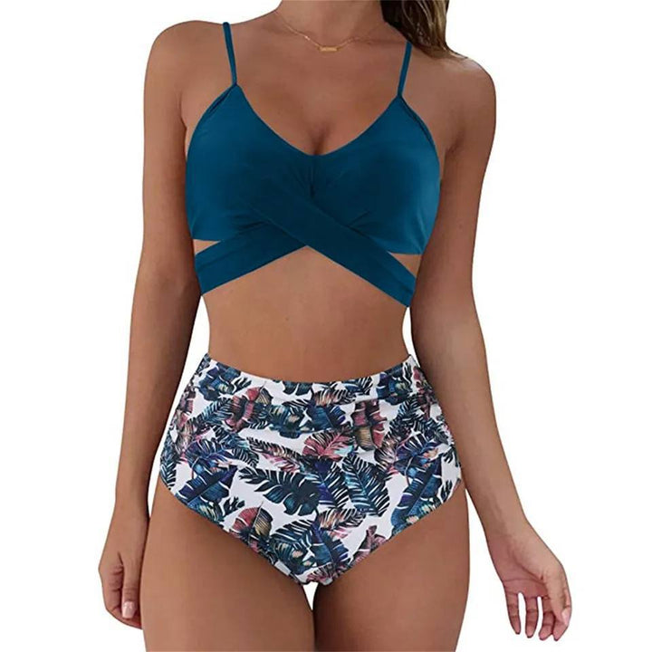 Dames badkleding: high waisted bikini, kleurrijk bloemenpatroon, super comfortabel voor een dagje strand.
