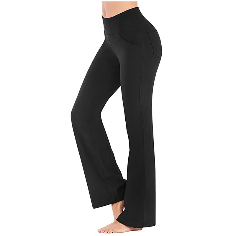 Dames hoge taille broek NicePants™. Comfortabel en stijlvol voor fitness of casual gebruik. Met zakken.