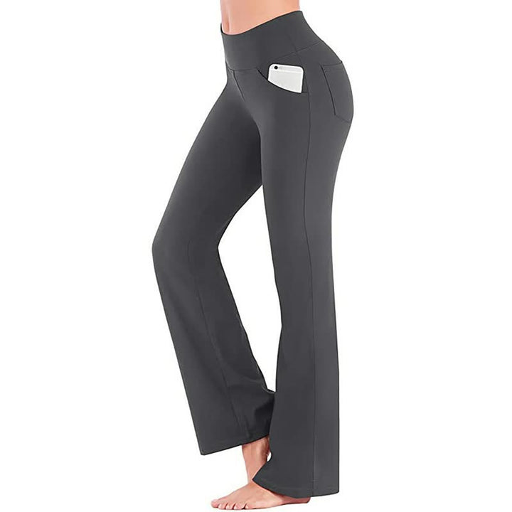 Trendy dames hoge taille sportbroek, ideaal voor fitness en sport. Comfortabele pasvorm en modern design.