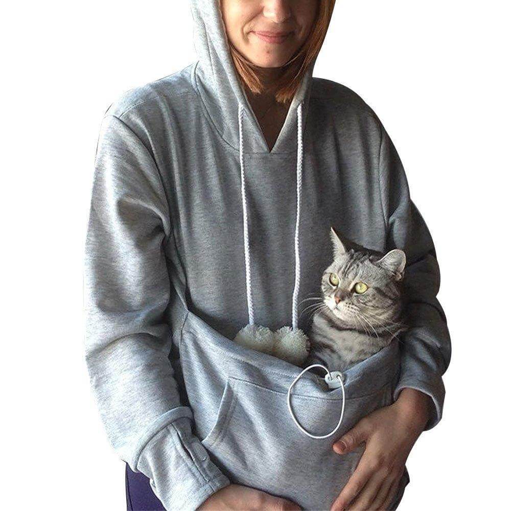 Zachte dames hoodie CozyPurr met kattenzak, de ultieme warme trui voor alle kattenliefhebbers.