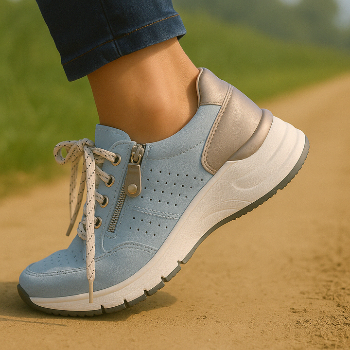 Antislip dames wandelschoenen Isabella, orthopedisch ontworpen voor veiligheid en stabiliteit tijdens het lopen.