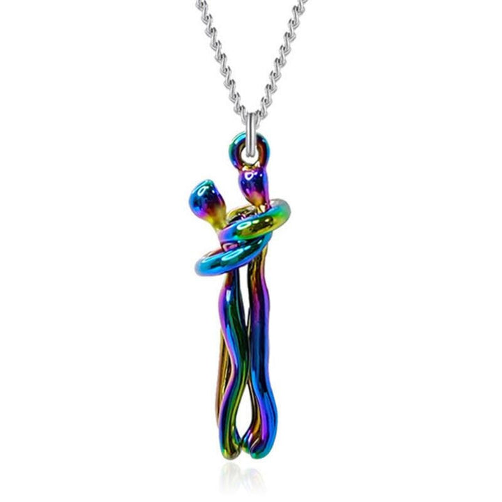 Trendy dames ketting: zilverkleurige knuffelketting, roestvrij staal sieraad.