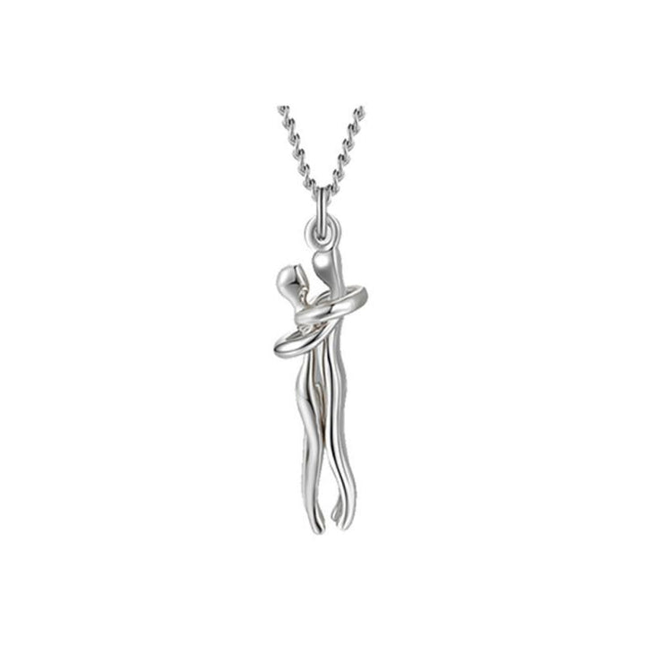 Minimalistische knuffelketting voor dames, roestvrij staal, betekenisvol cadeau.
