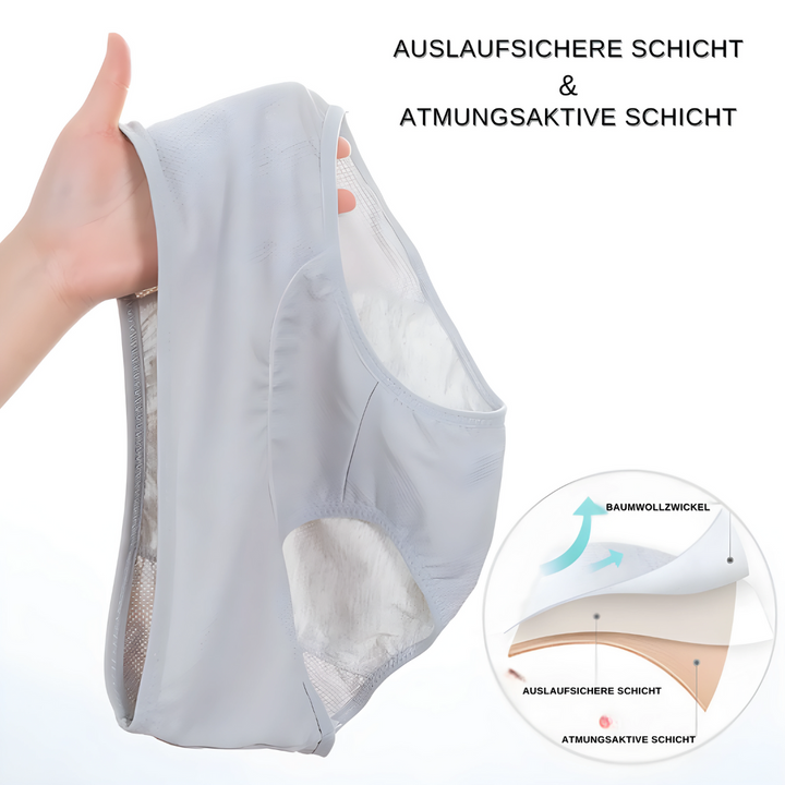 Zwarte lekvrije damesonderbroek, combineert stijl met functionaliteit voor een fris en discreet gevoel.