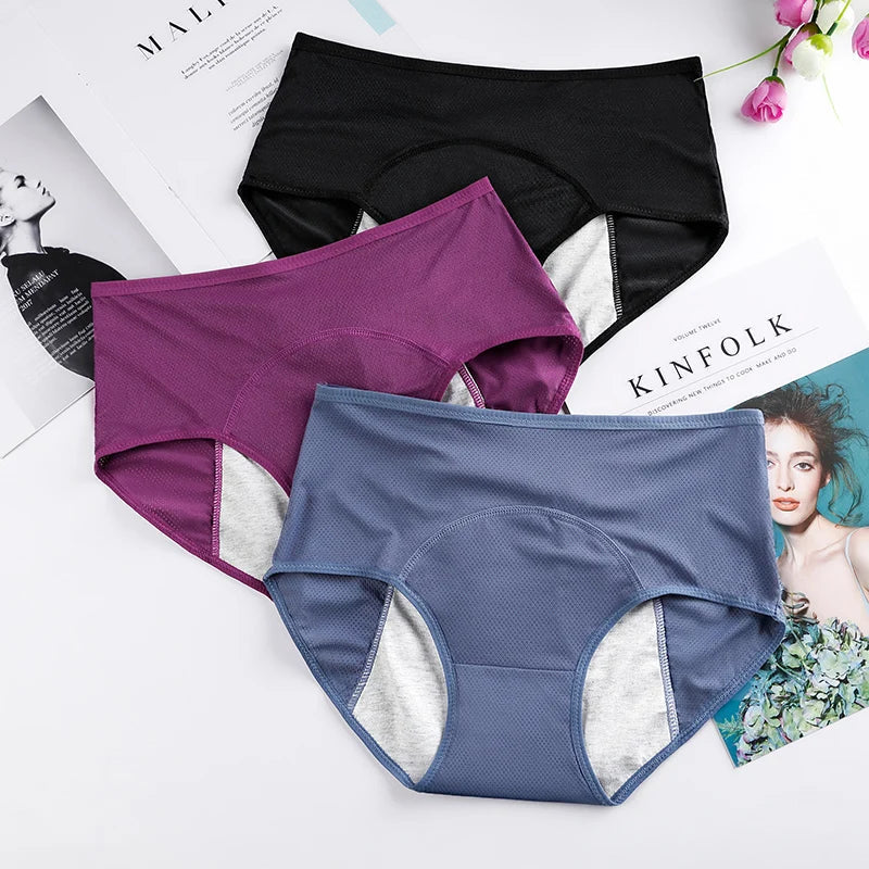 Absorberende en comfortabele lekvrije slip, essentieel dames ondergoed voor een actieve levensstijl.