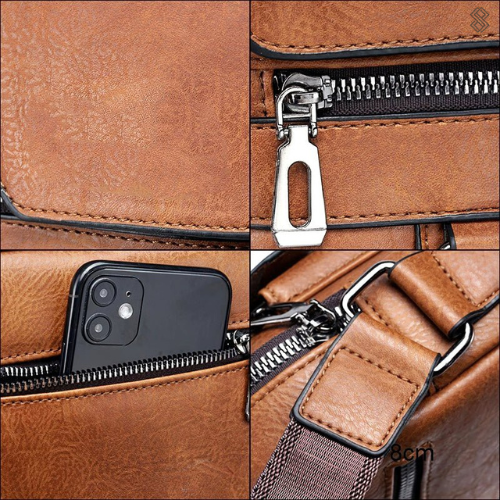 Zwarte EleganceLuxe leren schoudertas, een luxe en tijdloze accessoire voor elke outfit.