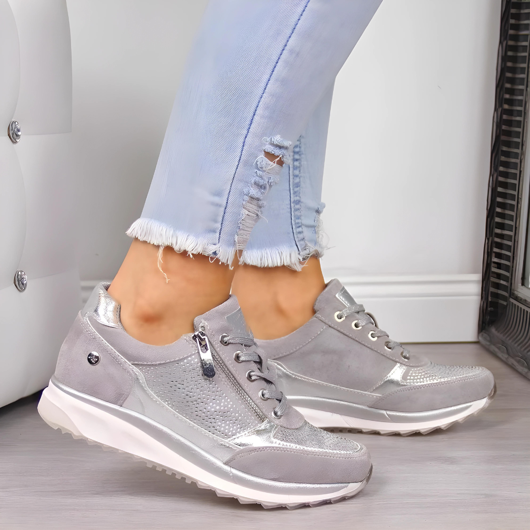 Dames orthopedische wandelschoenen met comfortabele voetsteun, stijlvol en ideaal voor dagelijks gebruik.