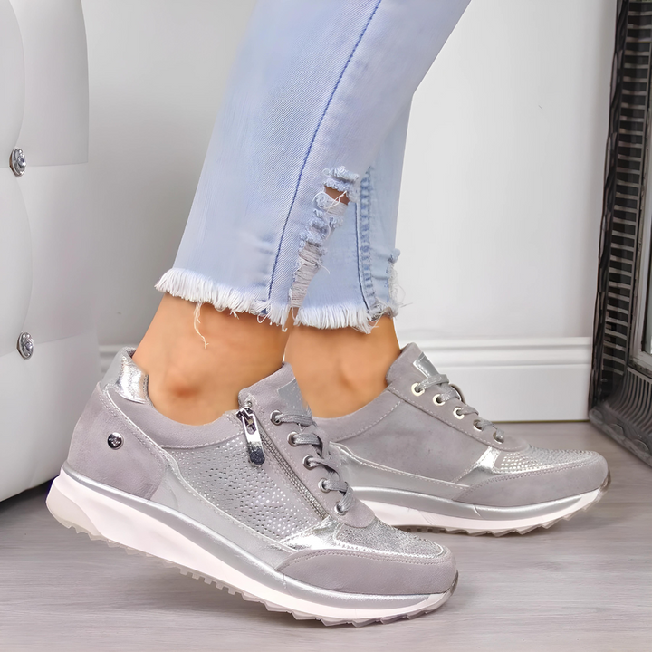 Dames orthopedische wandelschoenen met comfortabele voetsteun, stijlvol en ideaal voor dagelijks gebruik.