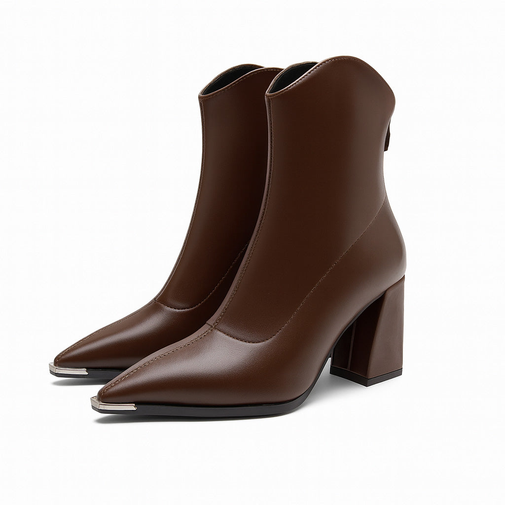 Dames orthopedische western enkellaarzen met blokhak, comfort en stijl.