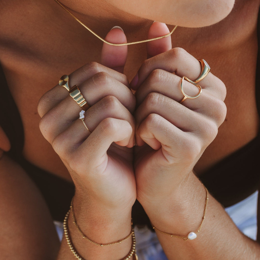 Ovale ring Noa: elegant, waterbestendig en hypoallergeen dames sieraad.