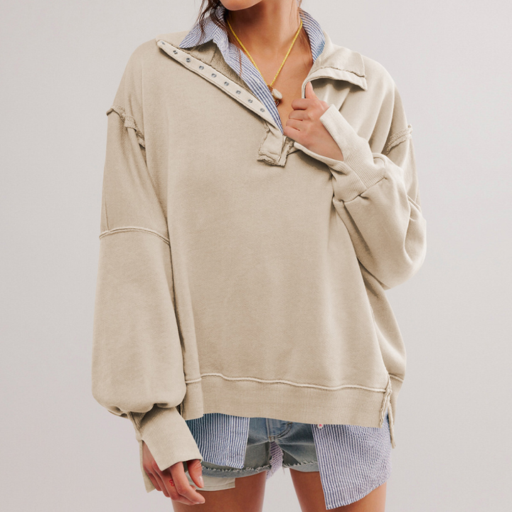 Veelzijdige dames oversized pullover in zachte stof, perfect voor comfortabele dagelijkse kleding of casual mode.