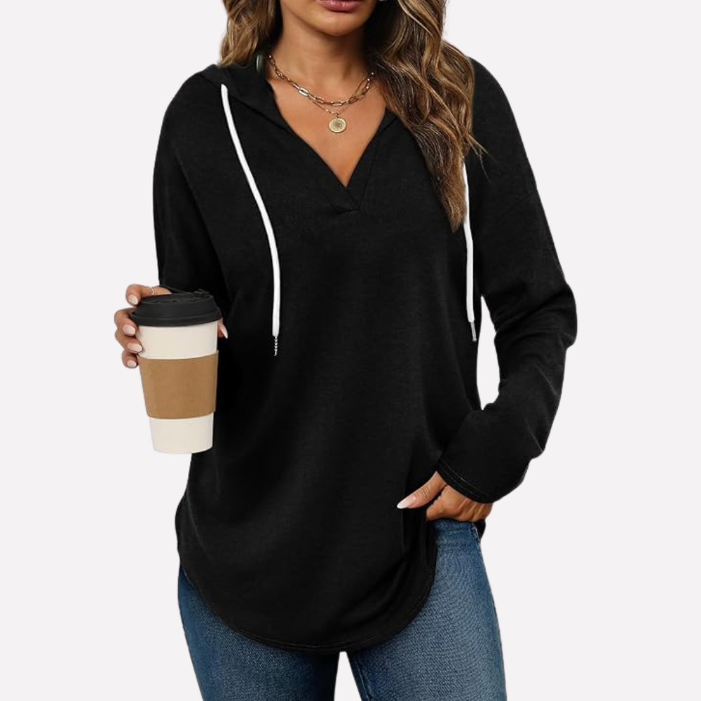 Trendy dames oversized pullover met capuchon, ideaal voor een relaxte losse pasvorm.