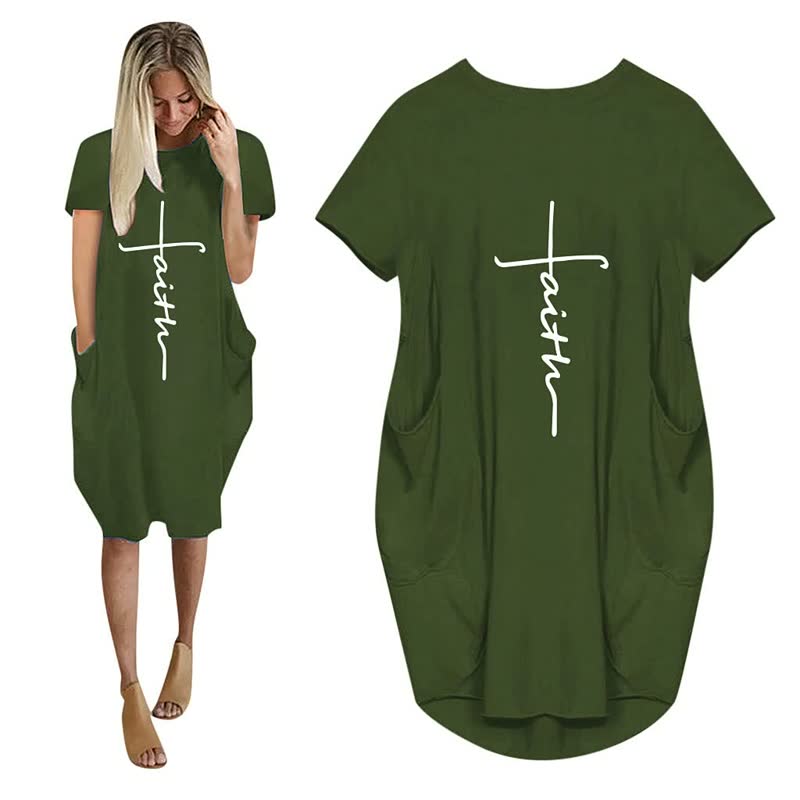 Modieuze oversized dames T-shirtjurk met 3D letters en handige zakken, perfect als feest- of zomerjurk.