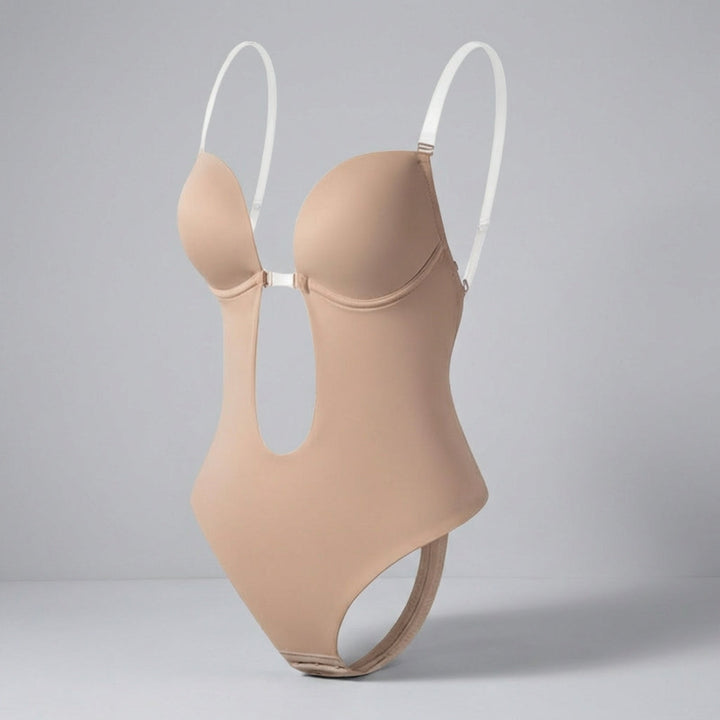 Comfortabele dames body shaper van spandex, met rugloos design en diepe V-hals voor onzichtbare shaping perfectie.