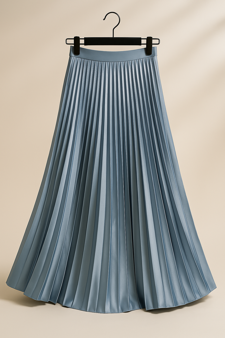 Luxe satijnen plissérok voor dames, hoge taille. Creëert een elegante en comfortabele look.