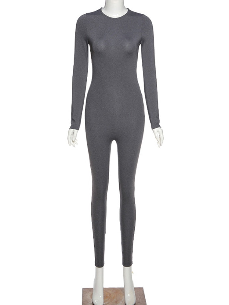 Veelzijdige dames skinny sportjumpsuit, geschikt voor gym, yoga en dagelijkse beweging. Comfortabele actieve kleding.